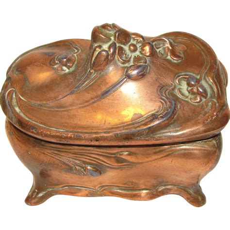 art nouveau metal jewelry box|art nouveau jewelry box.